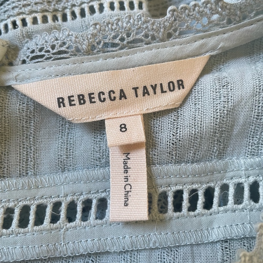 Rebecca Taylor Ruffle Mini Dress in Sea Spray New - Picture 7 of 9